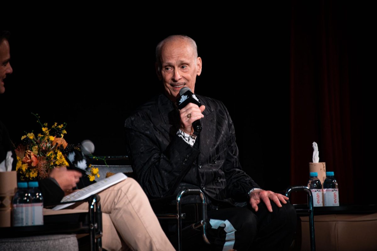 John Waters at the Coolidge Corner Theatre on Nov. 21. (Courtesy of Iz Indelicato)