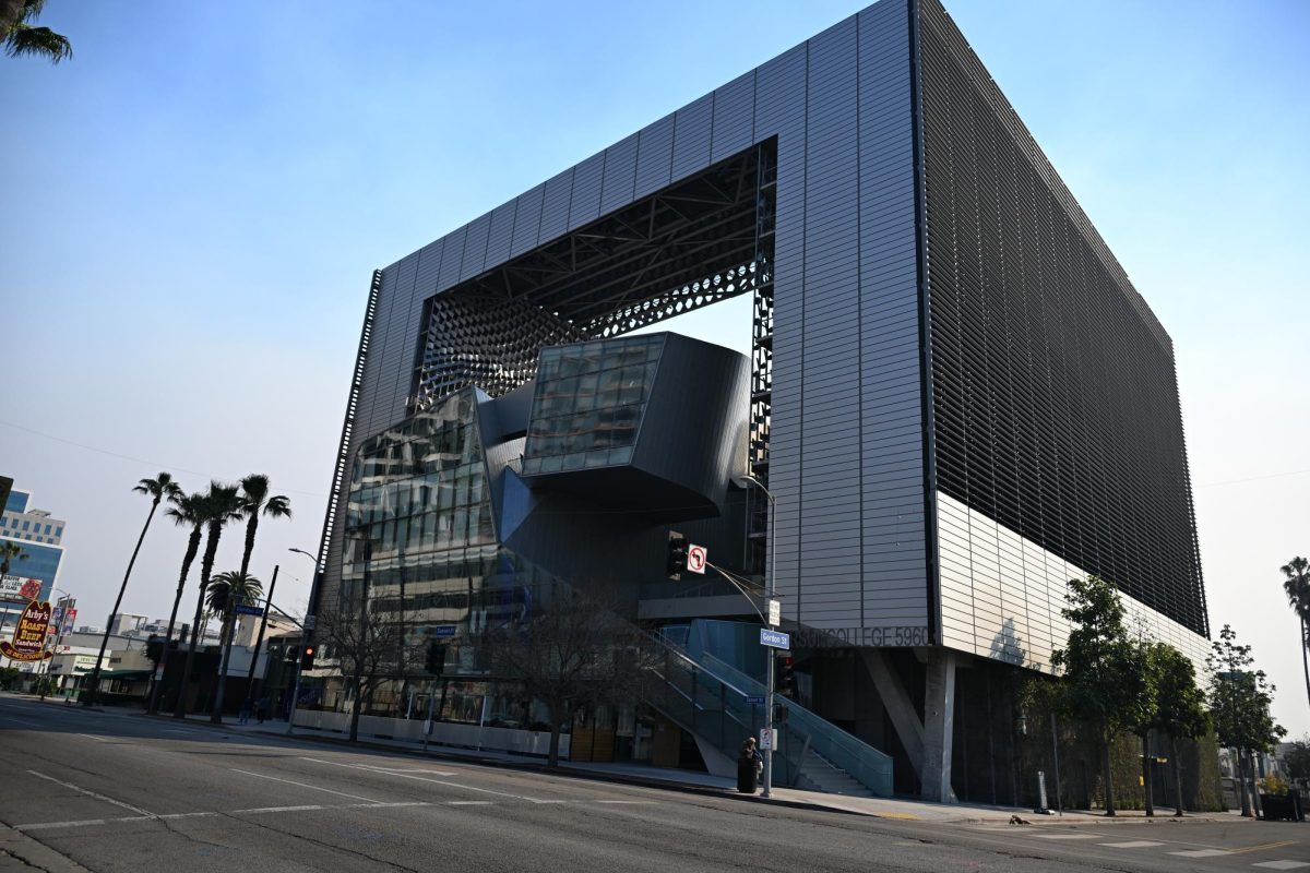 The Emerson College Los Angeles campus on  Sunset Boulevard on Thursday, Jan. 9, 2025. (Riley Goldman/ For the Beacon) 
