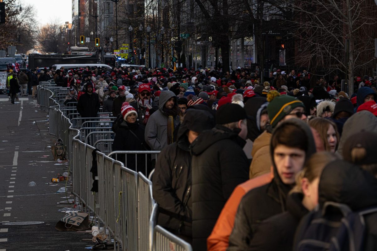 Trump supports gather outside of the Capitol on Monday, Jan. 20, 2025. (Nick Peace/ Beacon Staff)