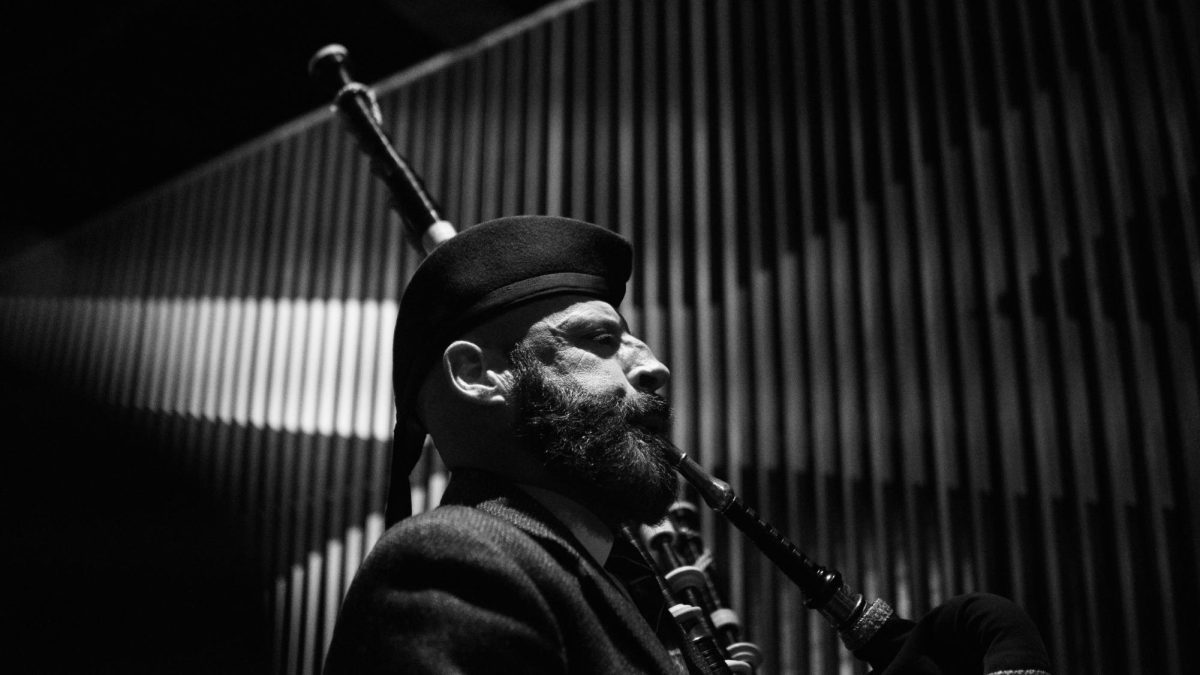 David Methven, piper for the 15th annual Burns supper at The Haven last Thursday night. (Bryan Liu/ Beacon Staff)