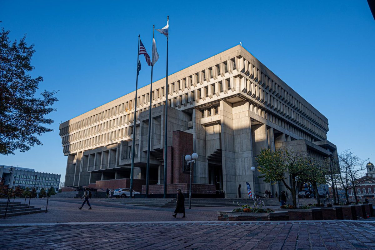 Boston City Hall Plaza in the evening on Monday, October 28, 2024.(Nick Peace/ For the Beacon, File)