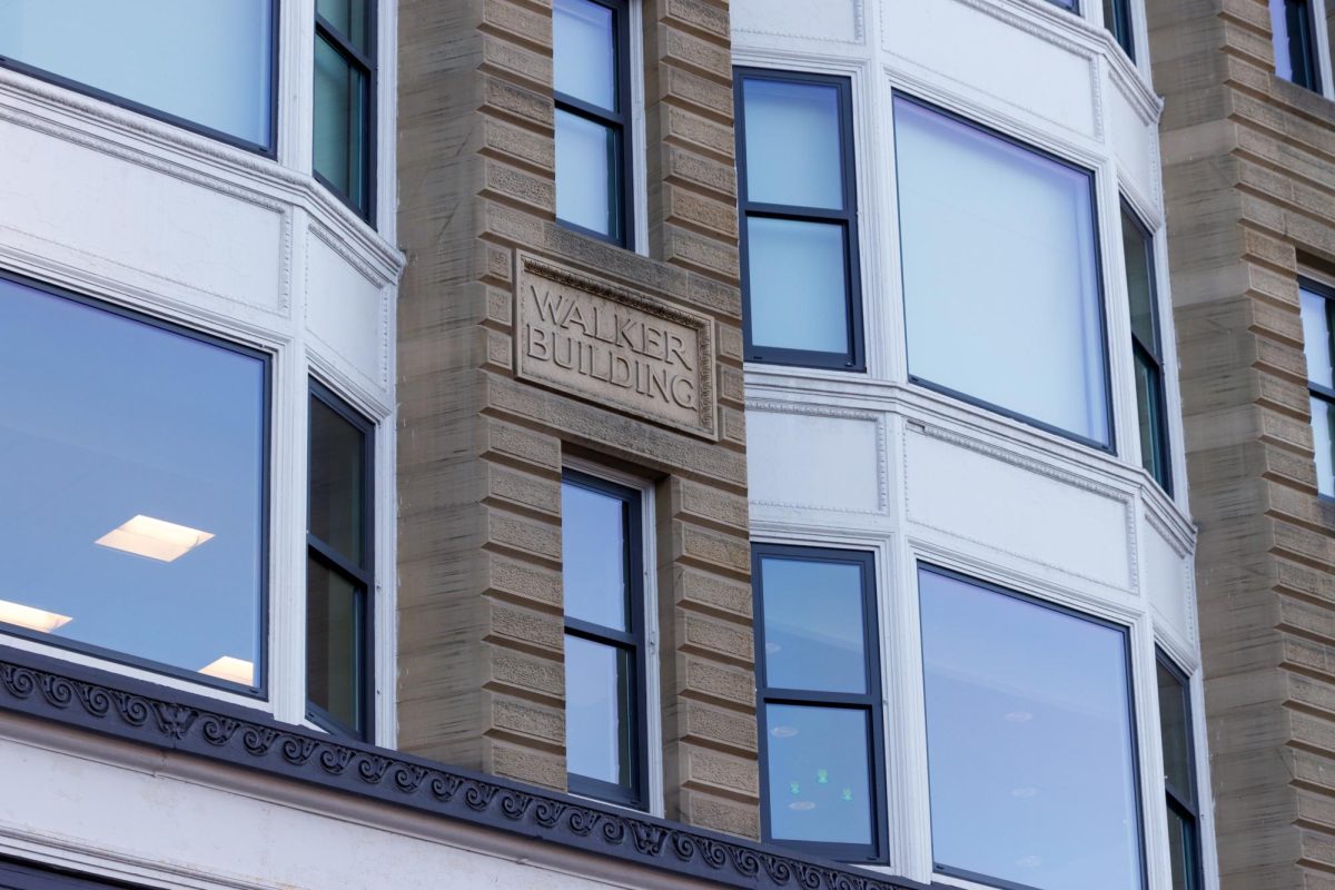 Emerson College Walker Building in Boston on Wednesday, Feb. 26, 2025. (Arthur Mansavage/ Beacon Staff, File)