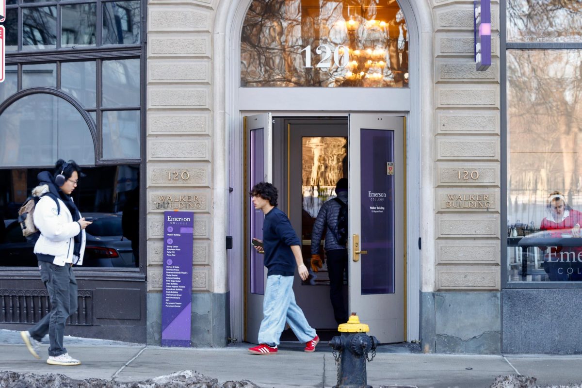 Emerson College Walker Building in Boston on Wednesday, Feb. 26, 2025. (Arthur Mansavage/ Beacon Staff, File)