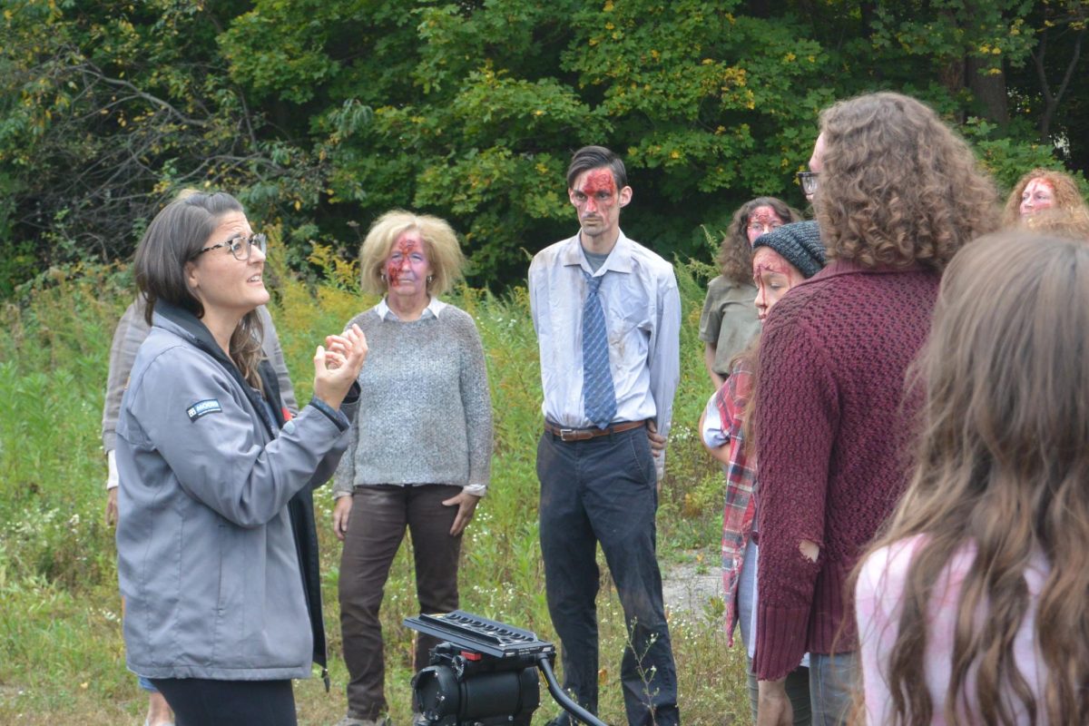 Shana Figueroa (pictured left) on set of "Forever War." (Courtesy of Shana Figueroa)