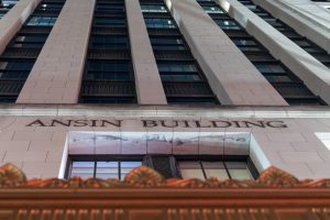 Ansin Building, where the Offices of the President are housed. (Arthur Mansavage/Beacon Staff)
