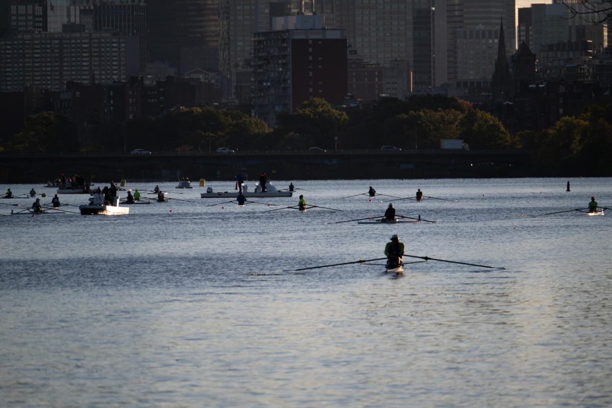 Rowers at the 2025 Head Of The Charles Regatta on Friday October 17, 2025. (Riley Goldman/ Beacon Staff)