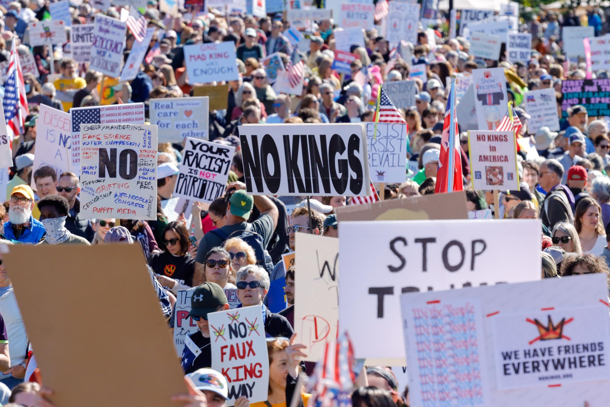 Boston No Kings Day protest welcomes differing opinions, education, and creative resistance