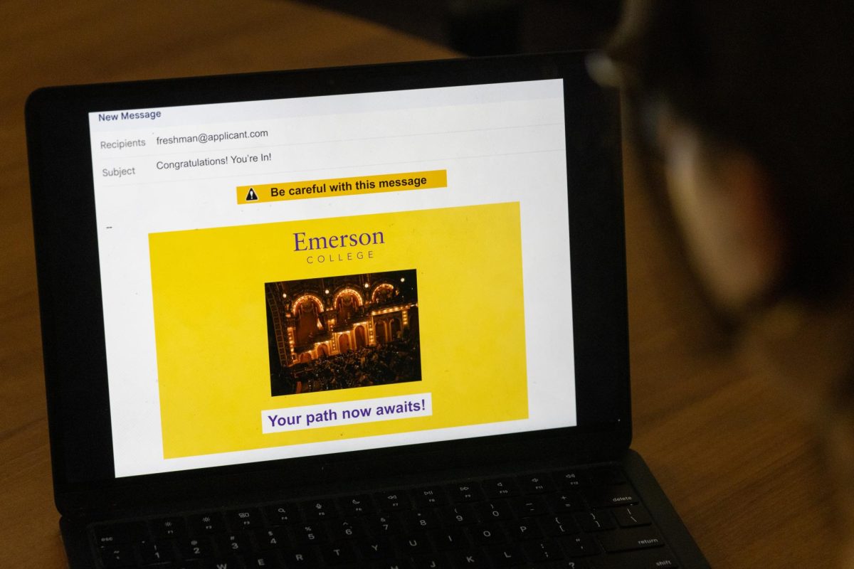 A recreated image of the Nov. 19 emails mistakenly sent to prospective Emerson students. Graphic courtesy Danielle Bartholet.